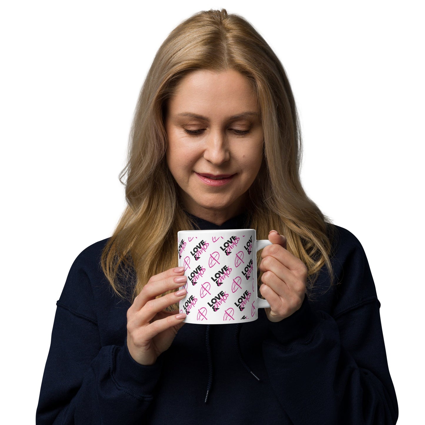 Love & Chaos Pattern White Glossy Mug - Love & Chaos