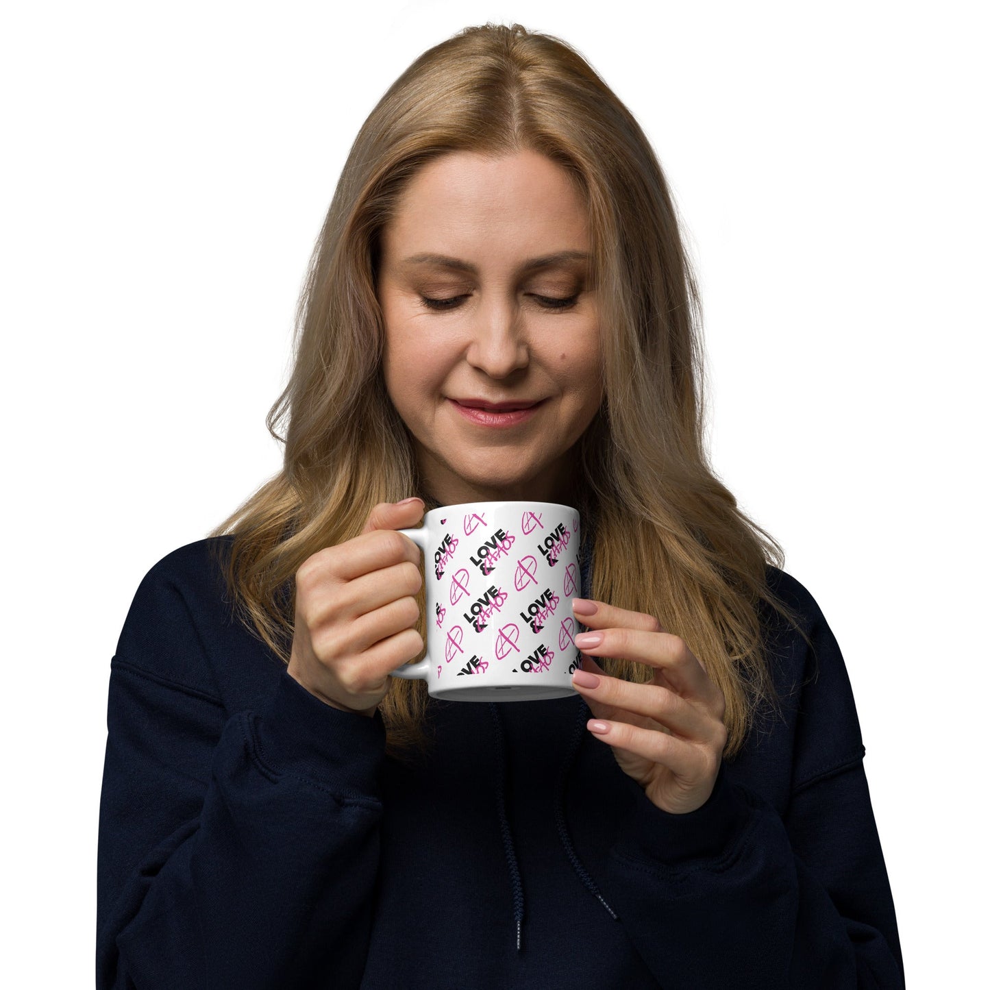 Love & Chaos Pattern White Glossy Mug - Love & Chaos