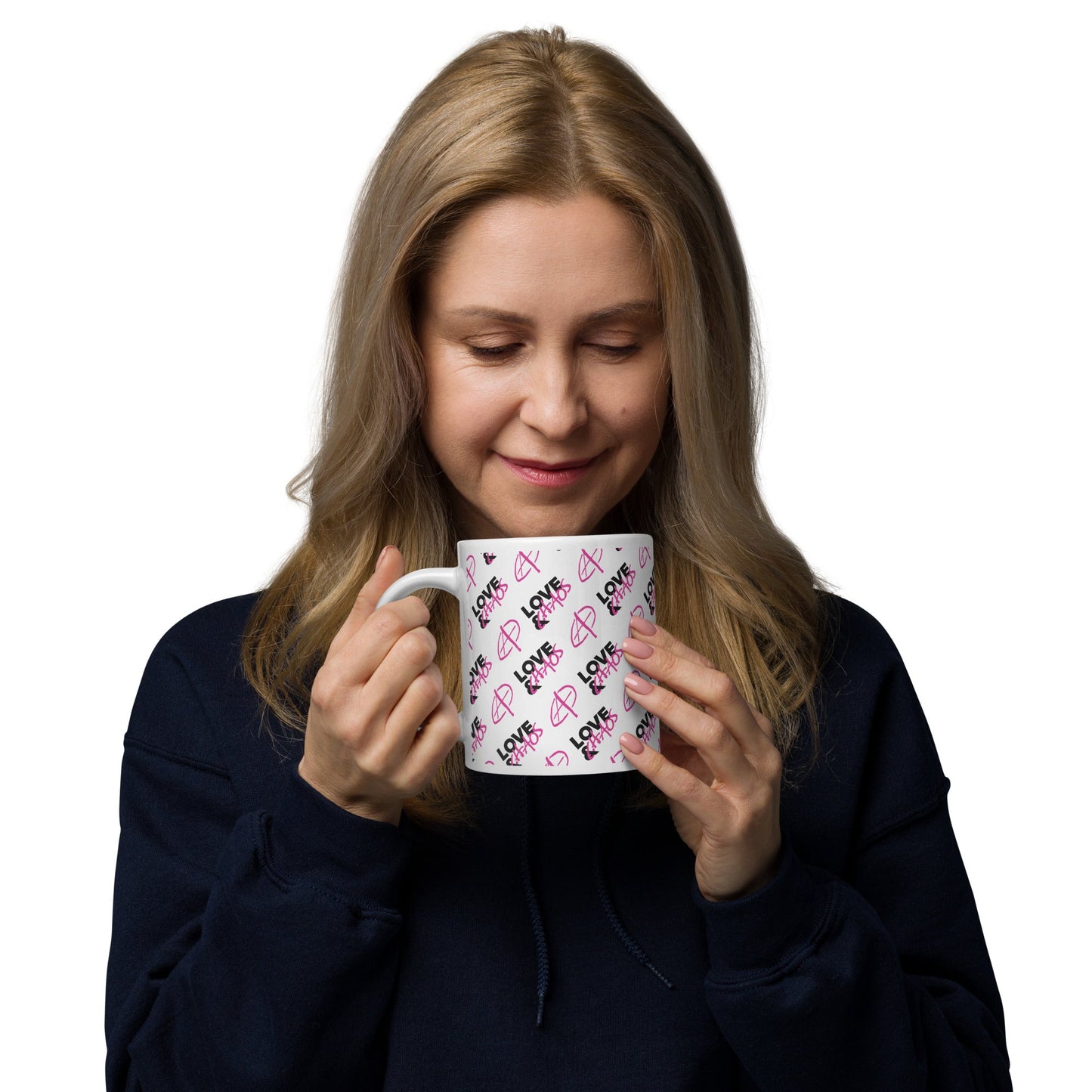 Love & Chaos Pattern White Glossy Mug - Love & Chaos
