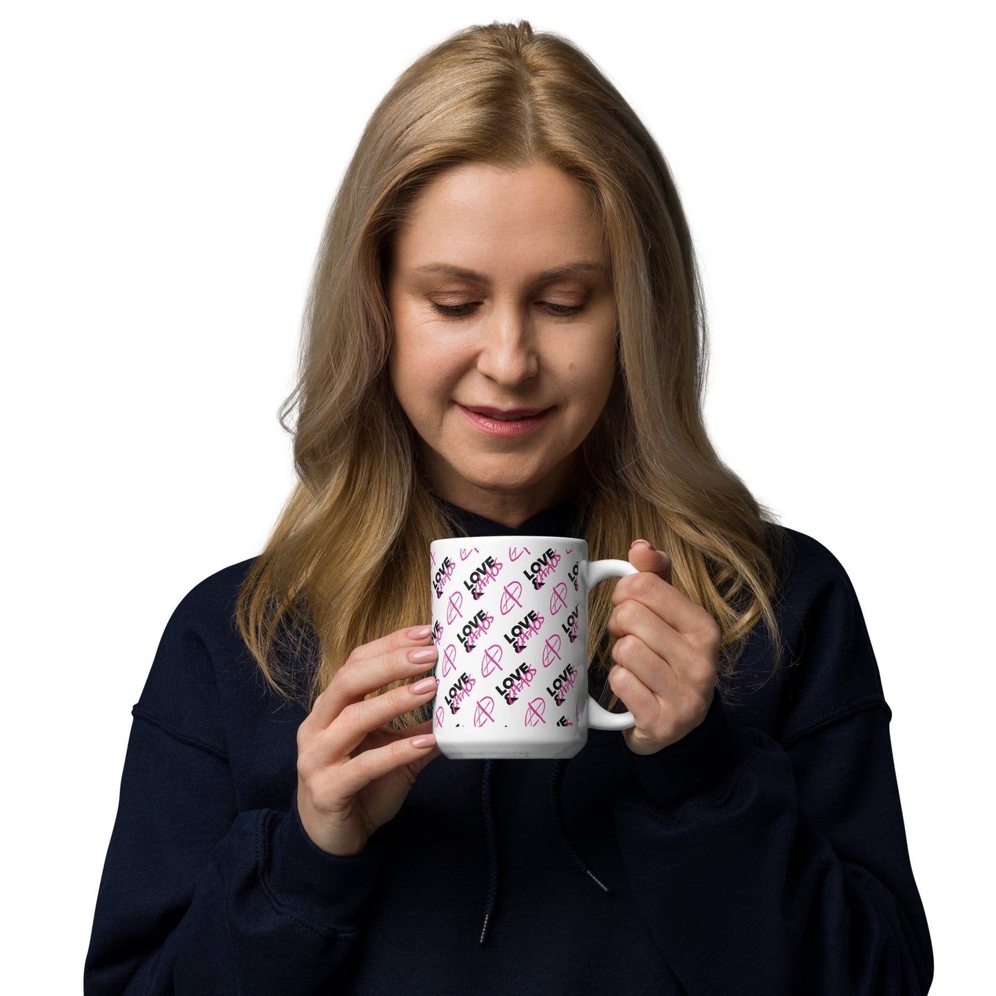 Love & Chaos Pattern White Glossy Mug - Love & Chaos
