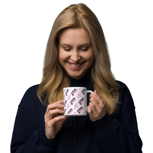 Love & Chaos Pattern White Glossy Mug - Love & Chaos