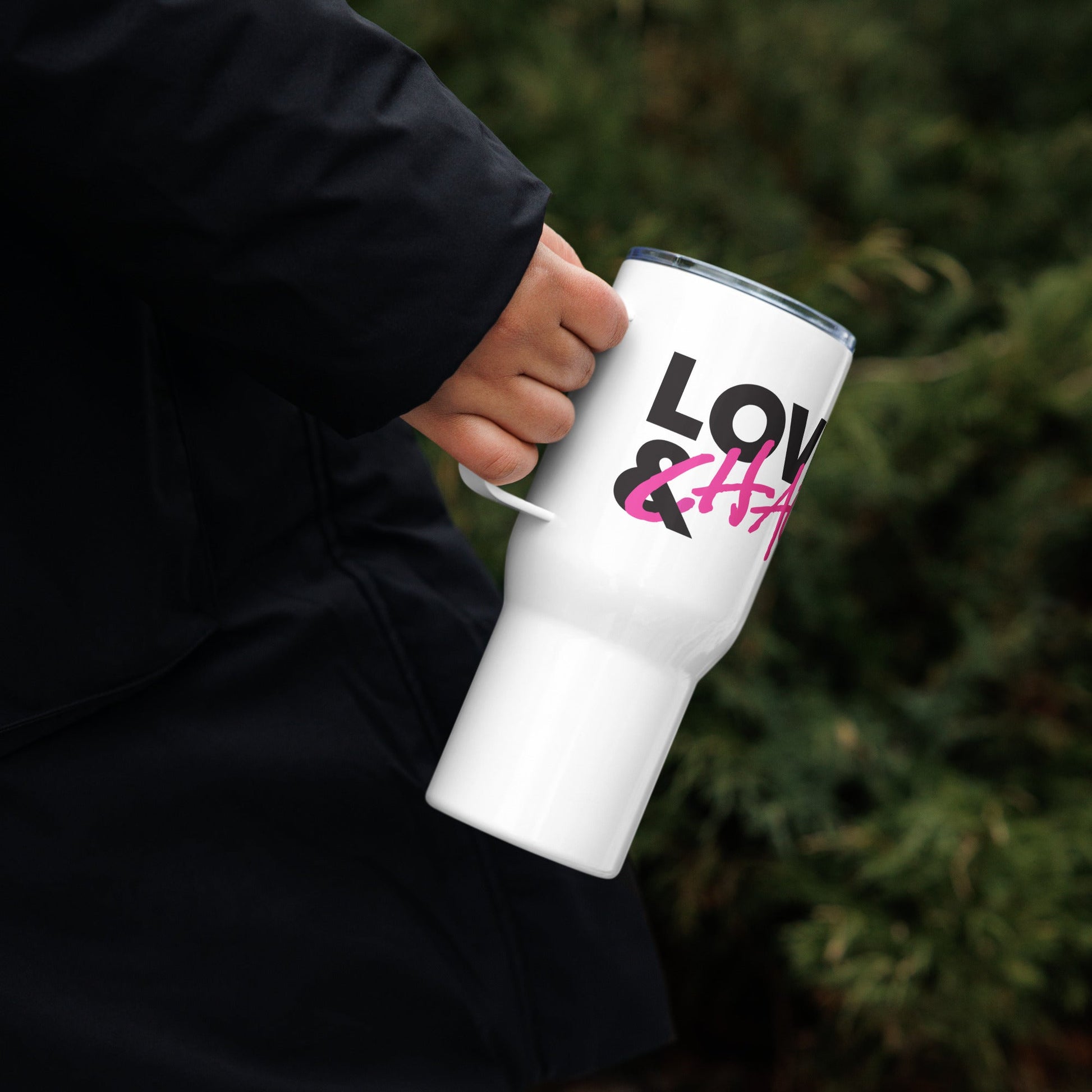 Love & Chaos Travel Mug With a Handle - Love & Chaos