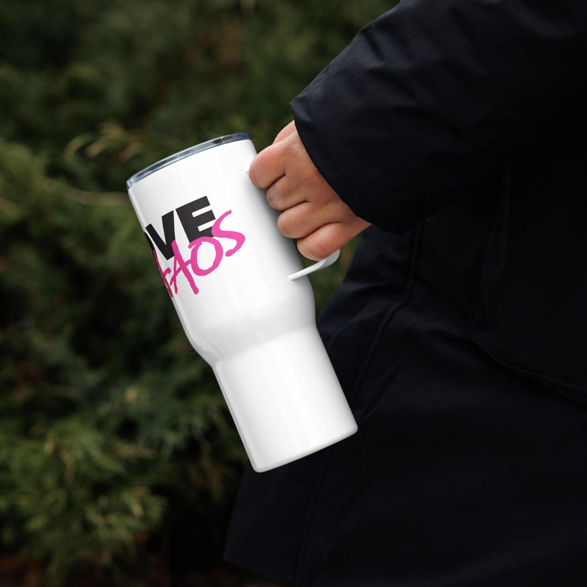 Love & Chaos Travel Mug With a Handle - Love & Chaos