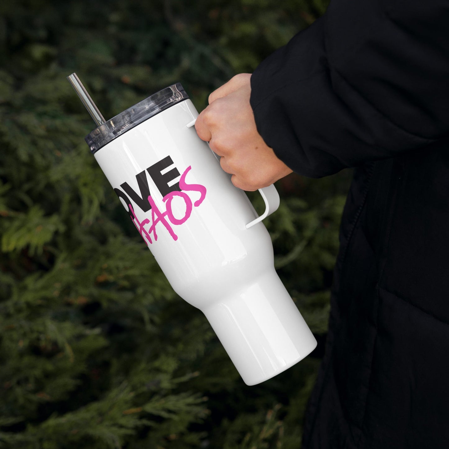 Love & Chaos Travel Mug With a Handle - Love & Chaos